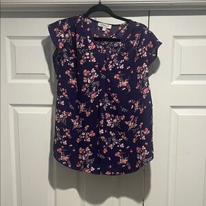 Chaus Women's Purple Floral Blouse
